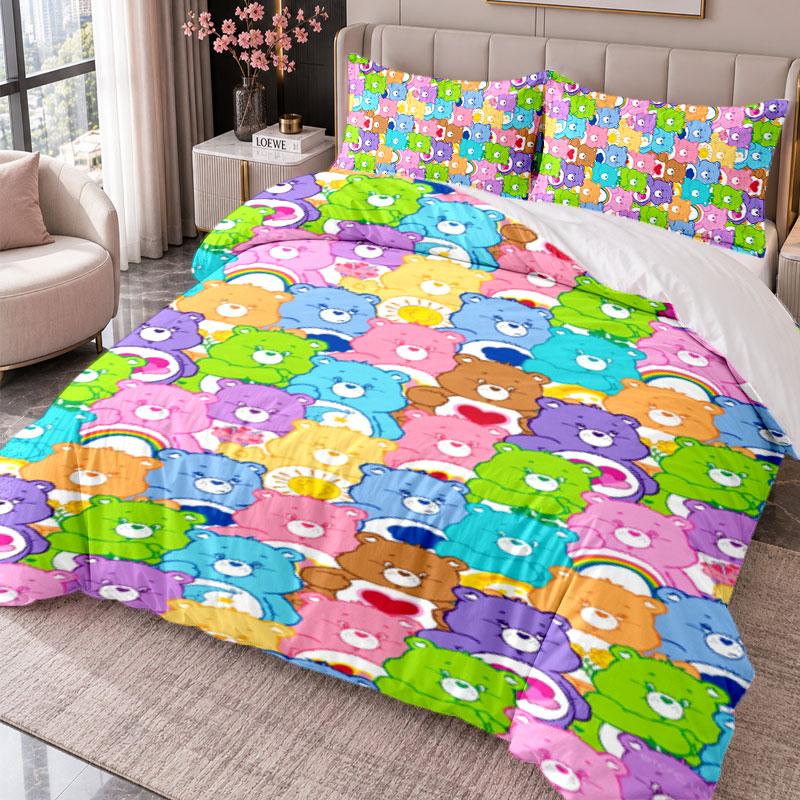 Care Bears 3Pcs Bedding Set Duvet Cover With Two Pillowcases For Bedroom Home Decoration