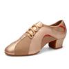 Mid Heel Modern Dance Shoes Leather Mesh Jazz Dance Shoes for Boys and Women Adult Latin Modern Dance Salsa Dance Party Dance Heeled 3.5CM