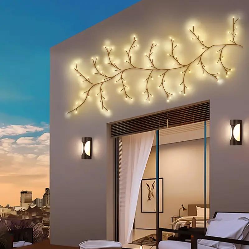 

Питание от USB, гибкие гирлянды из лозы ивы с 96 светодиодами, универсальное декоративное освещение веток деревьев для домашнего сада, кемпинга, вечеринок