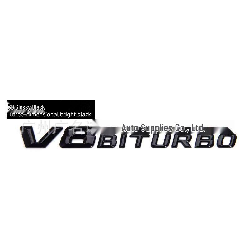 Kompatibel mit Mercedes V8 Turbo Kotflügel-Emblem | V6 V8 V12 Biturbo Twin-Turbo Heck-Emblem.