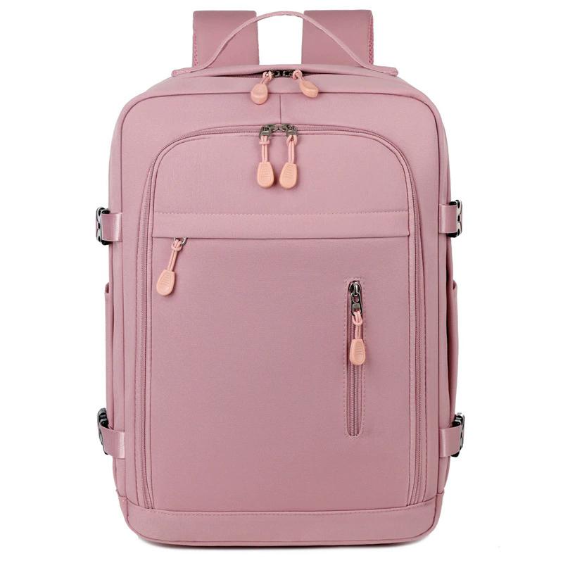 

Unisex Compression Airline Approved Carry On Travel Backpack, Large Capacity Laptop Backpack with Multiple Storage Compartments рожевий