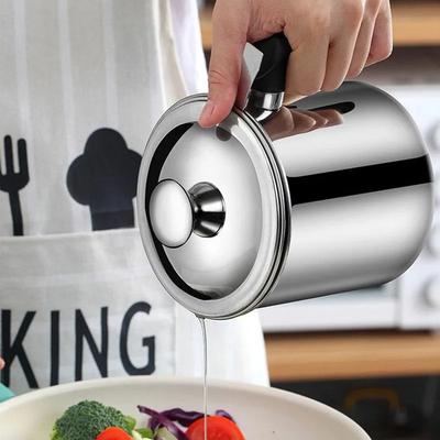 1pc Newly 3 In 1 Kitchen Stainless Steel Oil Filter Strainer Colander Reuse Fry Oil Can Pot Home.