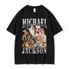 Michael Jackson Kortärmad T-shirt Herr Tryck Retro High Street Amerikansk Lös Halvärmad Ren Polyester Herr och Dam Barn