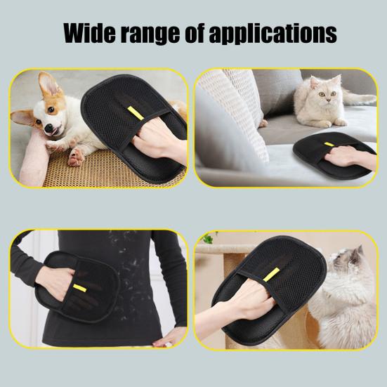 Electrostatic Pet Fur Gloves Pet Hair Remover Grooming Shedding Gloves for Cats Dogs Rabbits Reusable Fingerless Cleaning Mitt