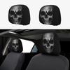 Comfortable Car Headrest Cover Halloween Skull Print Universal Automotive Accessories Removable Headrest Protector Cover