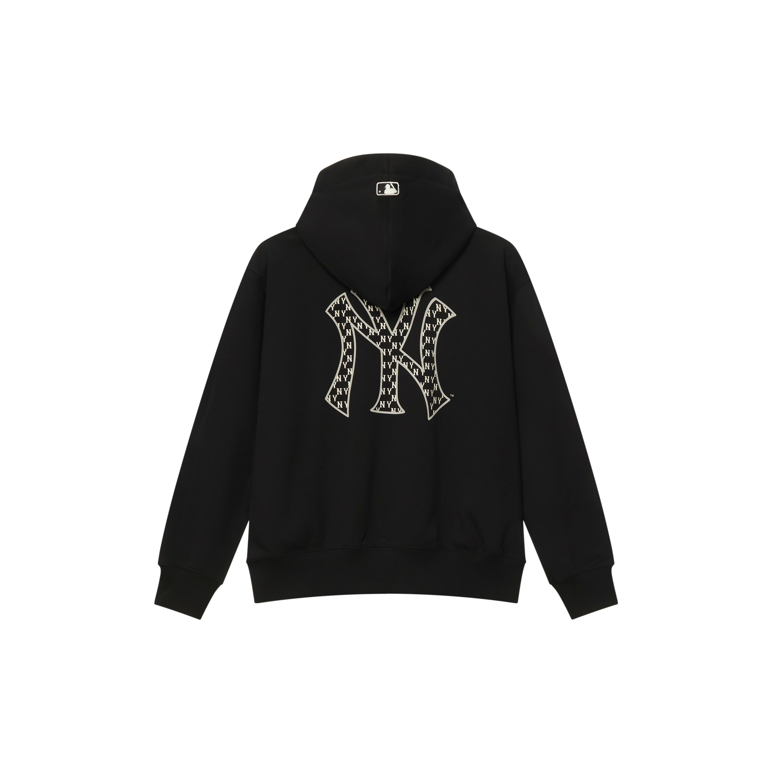 Série Monogramme MLB New York Yankees SS25 Imprimé Uni Lettre Logo Décontracté Polyvalent Manches Longues Sweat à Capuche Sportif Fermeture Éclair Sweatshirt 3ATRM0451-50BKS M black