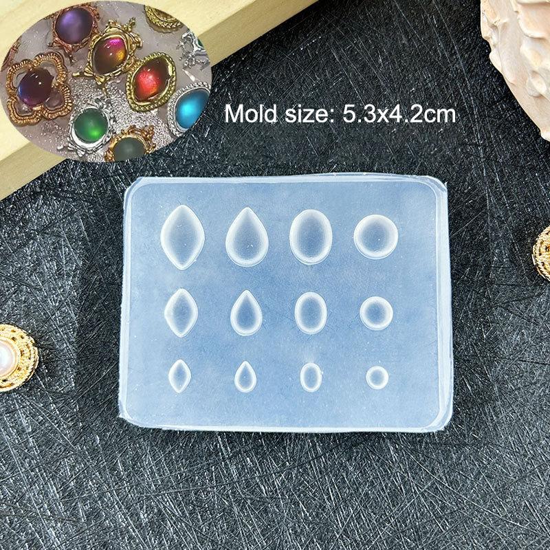 

3D Relief Silicone Nail Art Molds Cartoon Bow Rabbit Frame Gemstone Design DIY Nail Decor Transparent Manicure Template