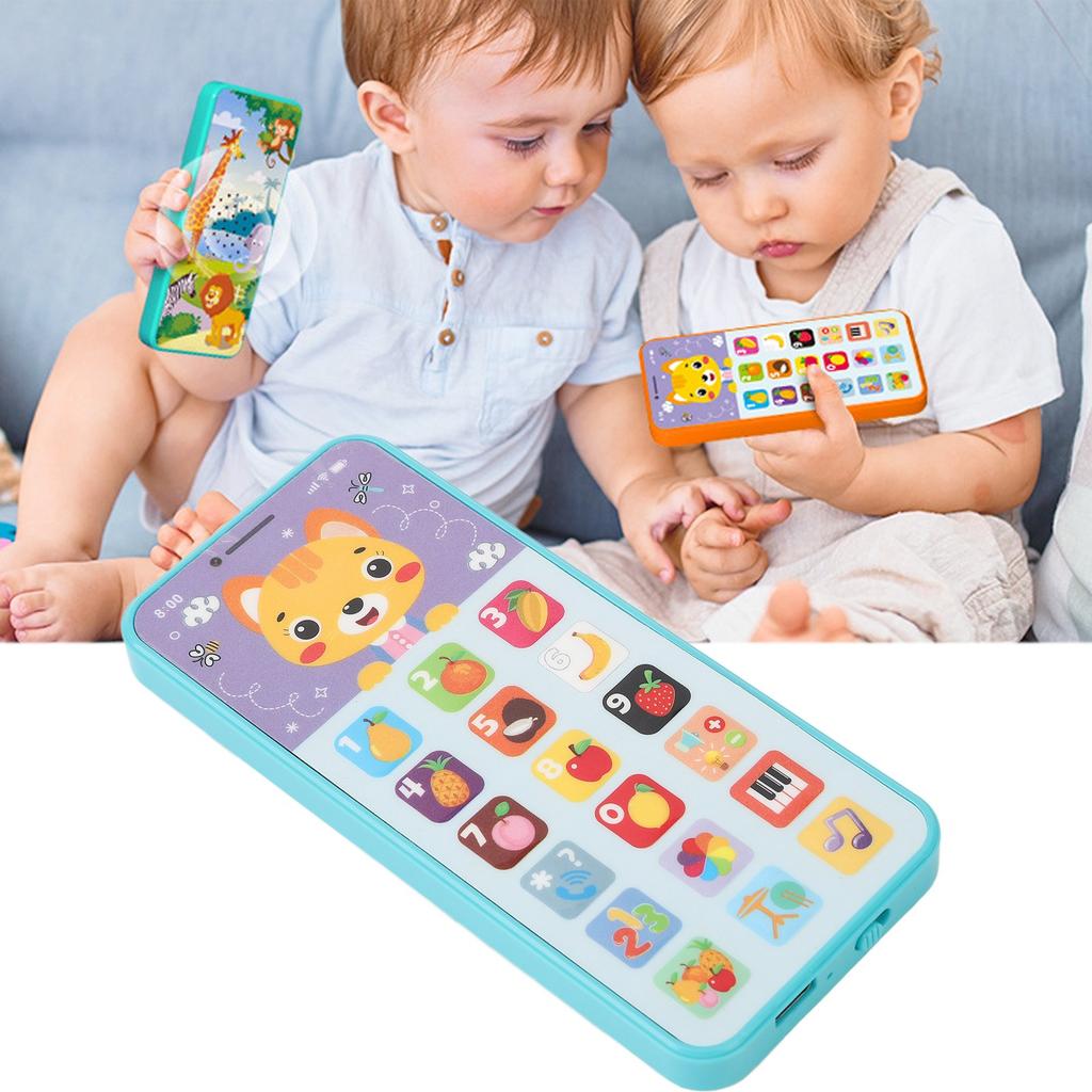 Baby Cell Phone Toy 18 Buttons 6 Modes USB Charging Multifunction Early Education Simulation Phone Toddlers Phone Toys