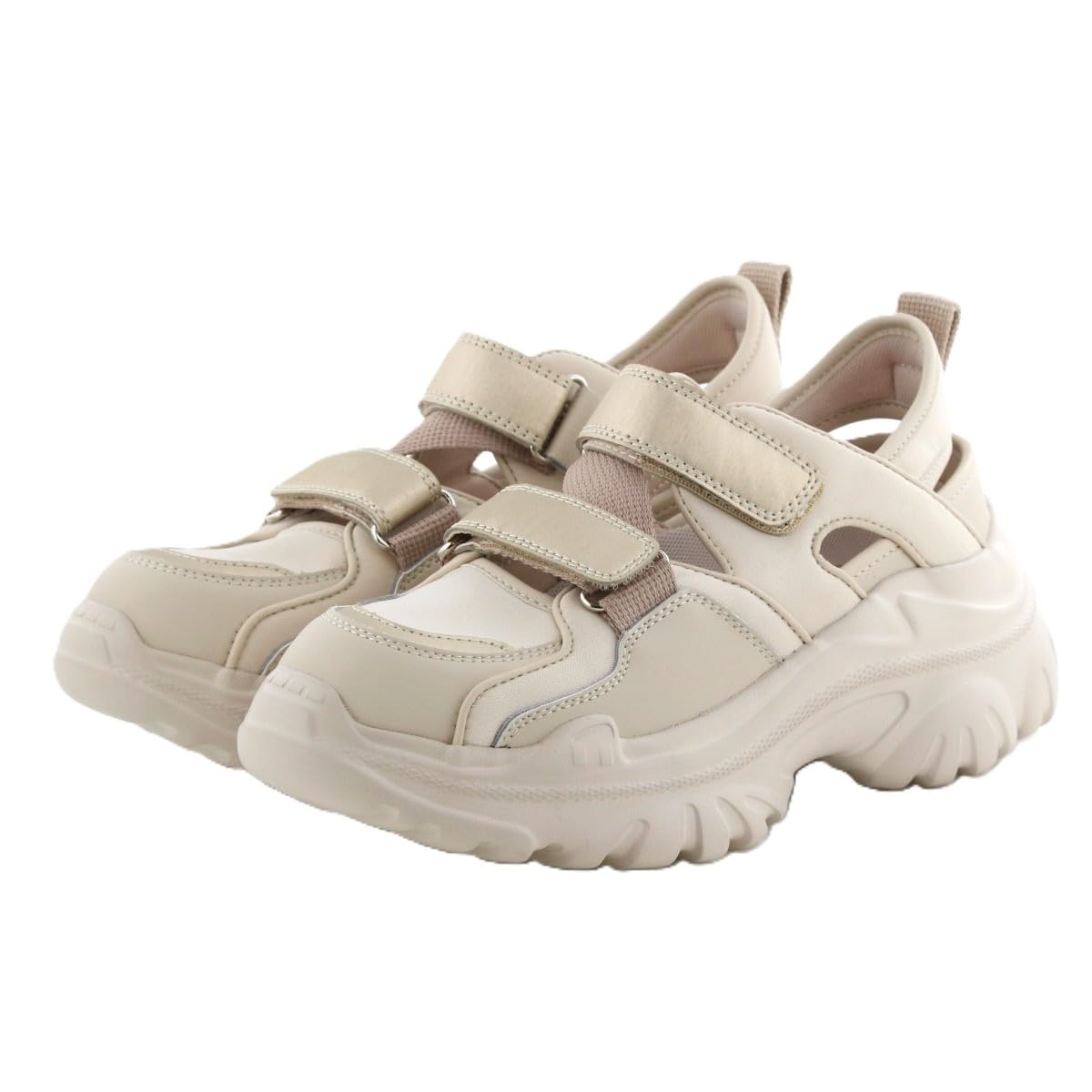 

HIMIKO / Himiko / Thick-soled double belt sneakers / 657104 Beige 240