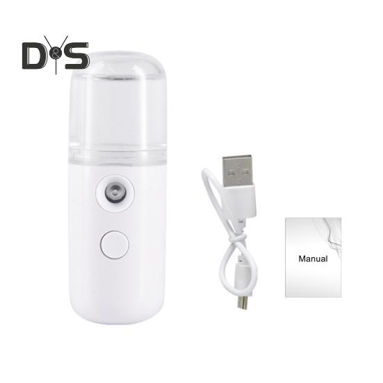 

Мини-отпариватель для путешествий, беспроводной, легкий, перезаряжаемый через USB, портативный ручной отпариватель для легкого наполнения, увлажнения кожи туманом с микрочастицами белый