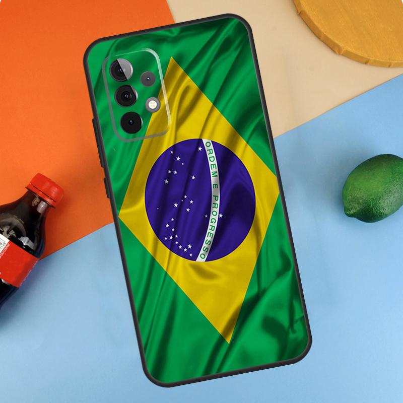 Brazil Flag Case For Samsung Galaxy A32 A12 A22 A52 A06 A54 A34 A14 A56 A36 A26 A16 A13 A53 A15 A35 A55