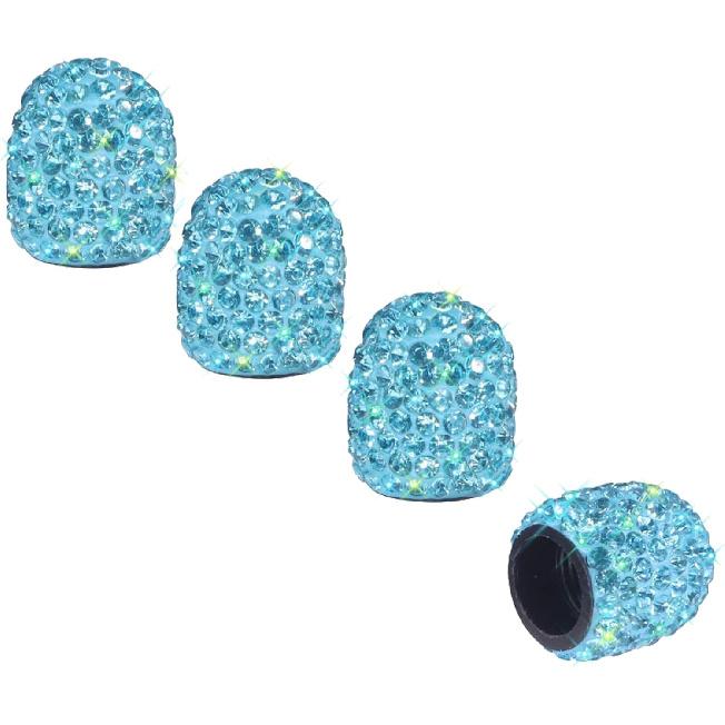 Bling Car Tire Valve Stem Caps, 4Pcs Universal Shinny Tire Air Valves Stem Caps, Sparkling Tire Valves Caps Dustproof for Most Cars, Motorcycles,