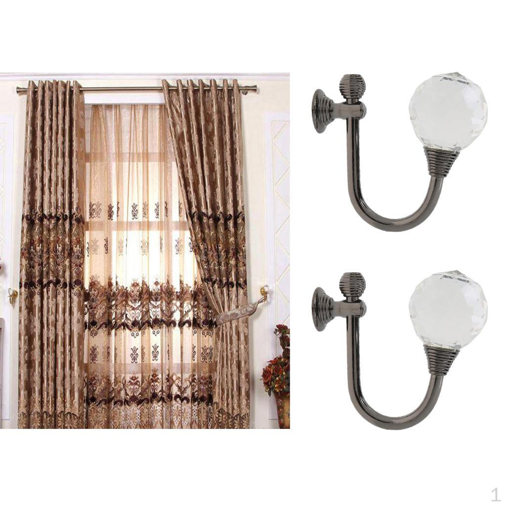 

Pair Alloy Drapery Tie Backs Hangings Metal Hook Wall Hooks Hat Scarf Coat Hanger Multi-purpose чёрный