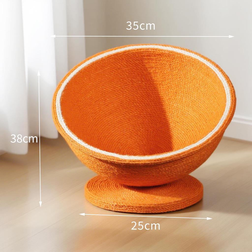 Round Summer Cat Bed & Scratcher: Sisal, Non-Shedding, Wear & Scratch-Resistant