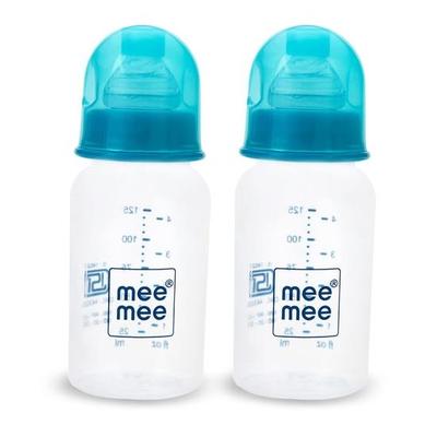 Mee Mee Baby Feeding Bottle 125ml |BPA-Free Baby Milk Bottle with Eazy Flo Technology/Toddler Upto 3 Years (Blue, Pack of 2)