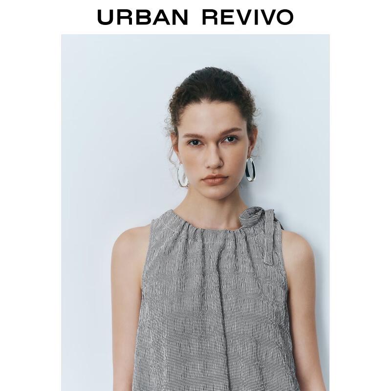 UR 2025 Autumn Textured Bow Tie Dress