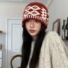 Small Face Retro Fair Island Knitted Wool Hat Women's Autumn and Winter Versatile Hat Thermal Head Hat Cold Hat