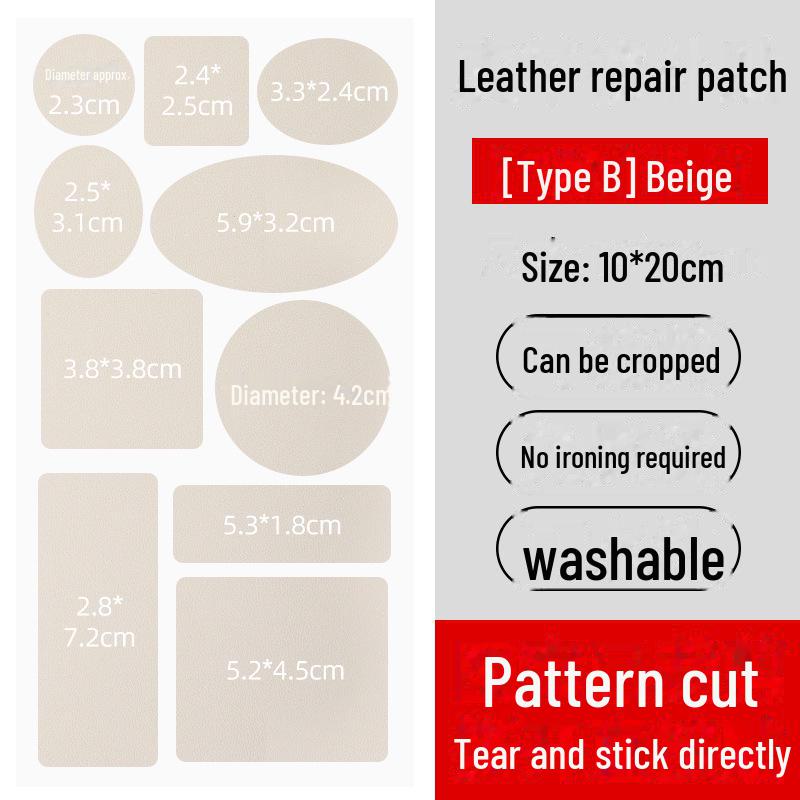 Self-Adhesive Genuine Leather Repair Patch for Sofa, Chair & Car Seat