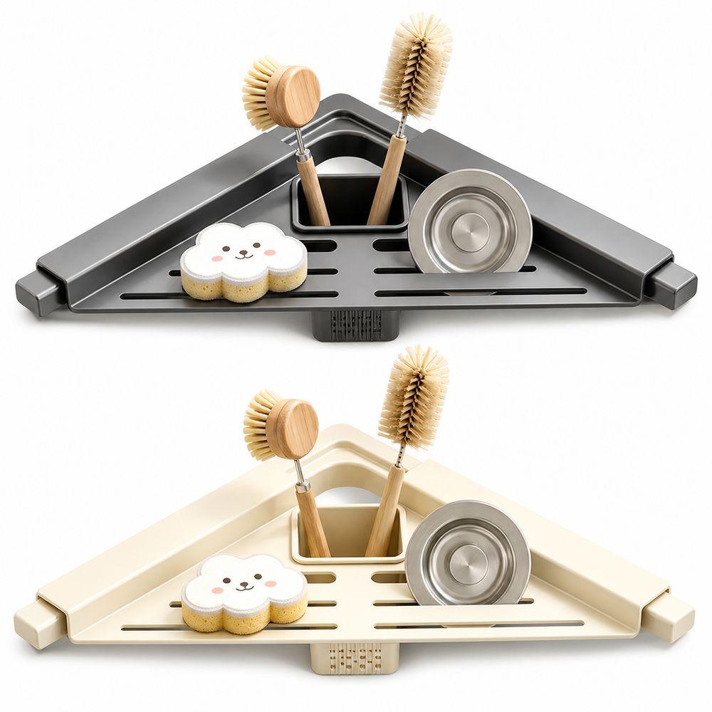 with Draining Cup Sink Drain Shelf Triangular Shape Dish Drying Rack Sink Corner Rack  Kitchen Sink