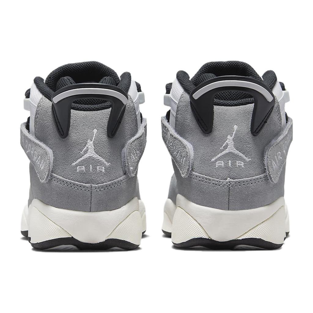 New Jordan Air Jordan 6 Rings Cushioning High Top Children's Basketball Shoes Gray White Teenagers FJ4651-077