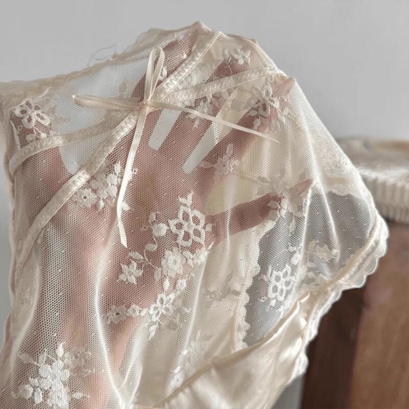 Tingmei Damen Sexy Spitzen-Slips mit Maulbeerseidenzwickel (3 Pack)