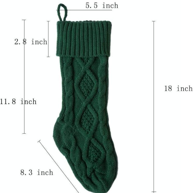 1pcs Large Knit Christmas Stockings Crochet Long Tube Stocking Christmas Decorations for Home Fireplace New Year Party 2025