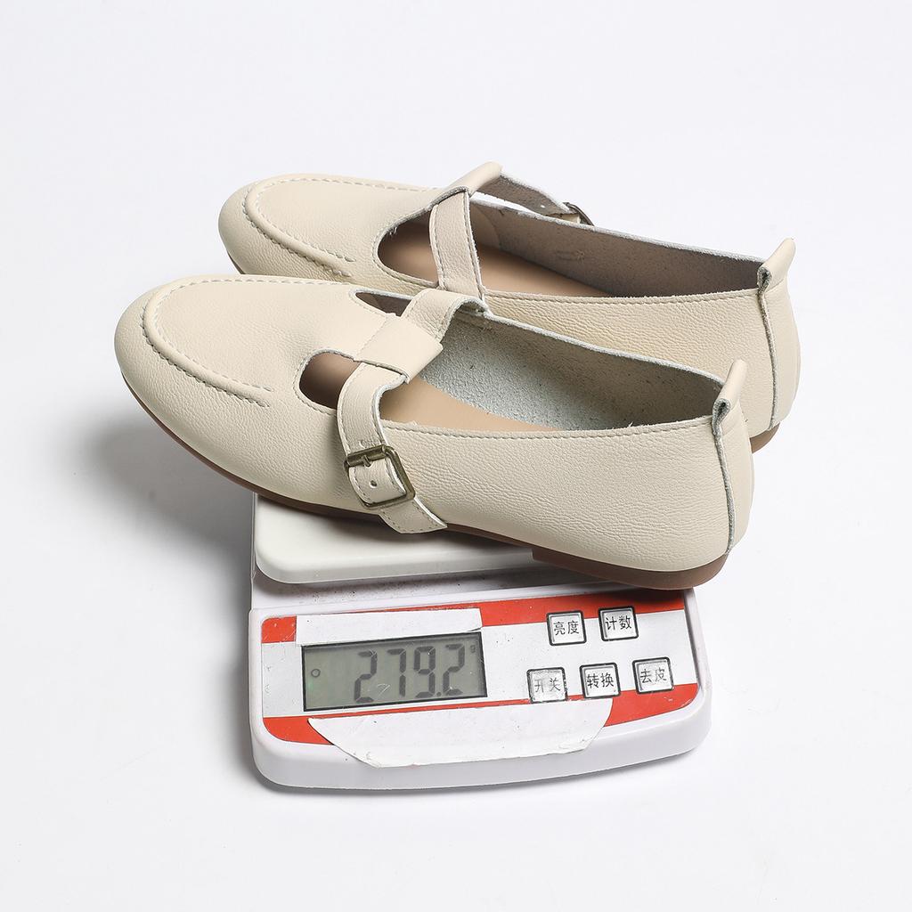 22 years old new French single shoes round head Mary Jane shoes late evening retro low heel elegant small leather shoes