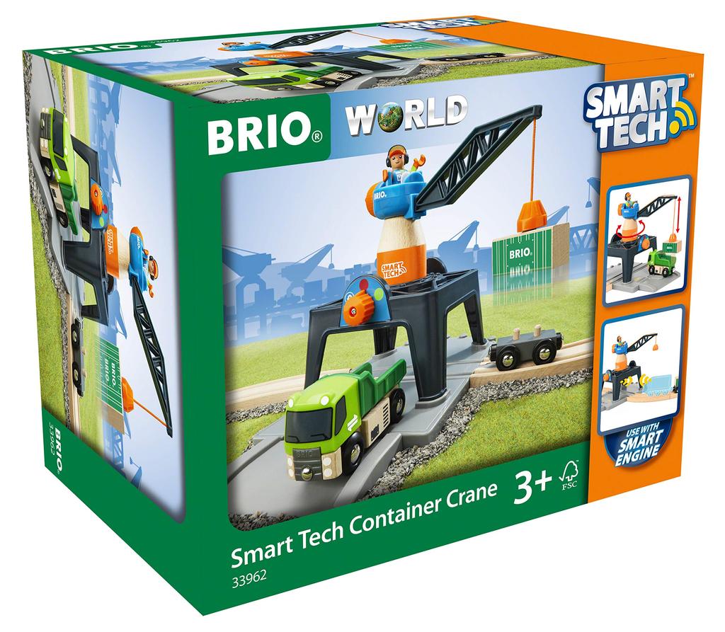 BRIO WORLD Smart Tech Tower Crane [Wooden Rail Toy] 33962