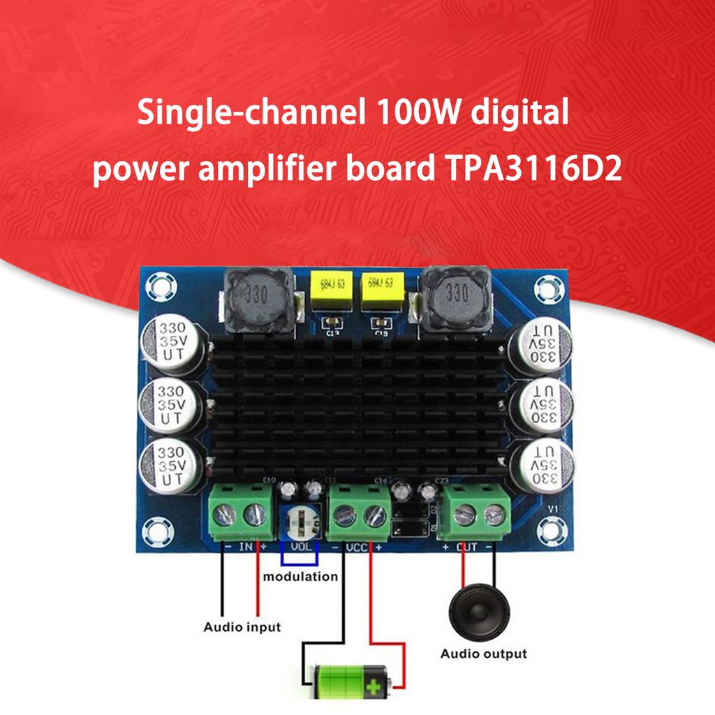 12-26V High Power Amplifier Board 100W Power Fever Level Amplifier Board Replacement For Car Sound Outdoor Speaker