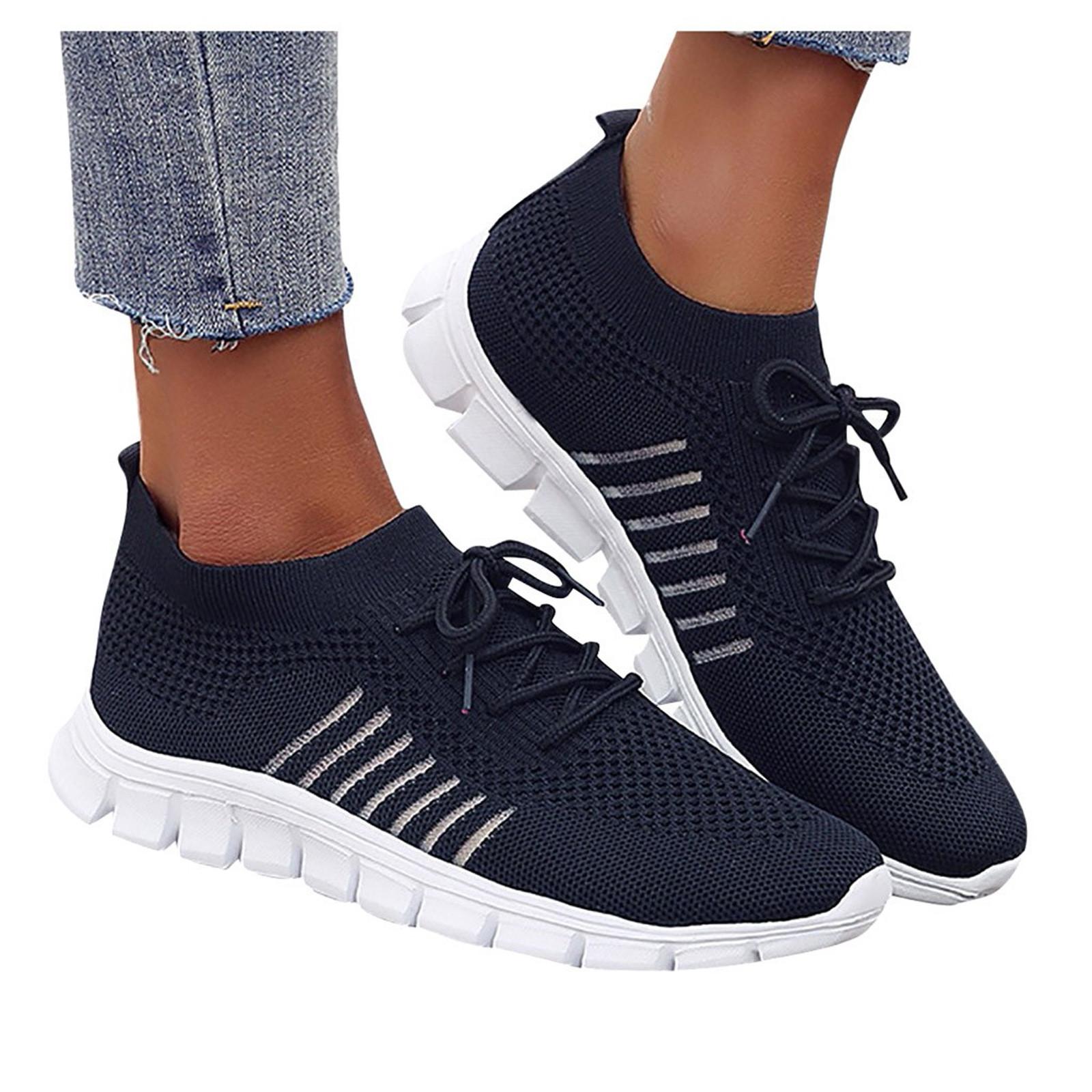 Модная женская повседневная спортивная обувь с сеткой на шнуровке — фото 2