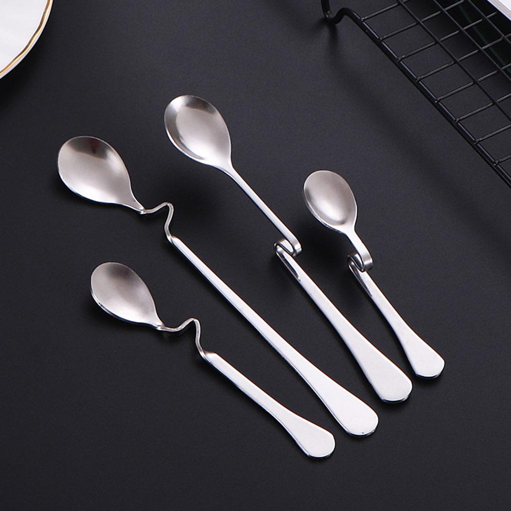 Coffee Spoon Ice Cream Milk Drink Stirring Scoops Teaspoons Home Bar Cafe Hotel Party Kitchen Tableware Cutlery