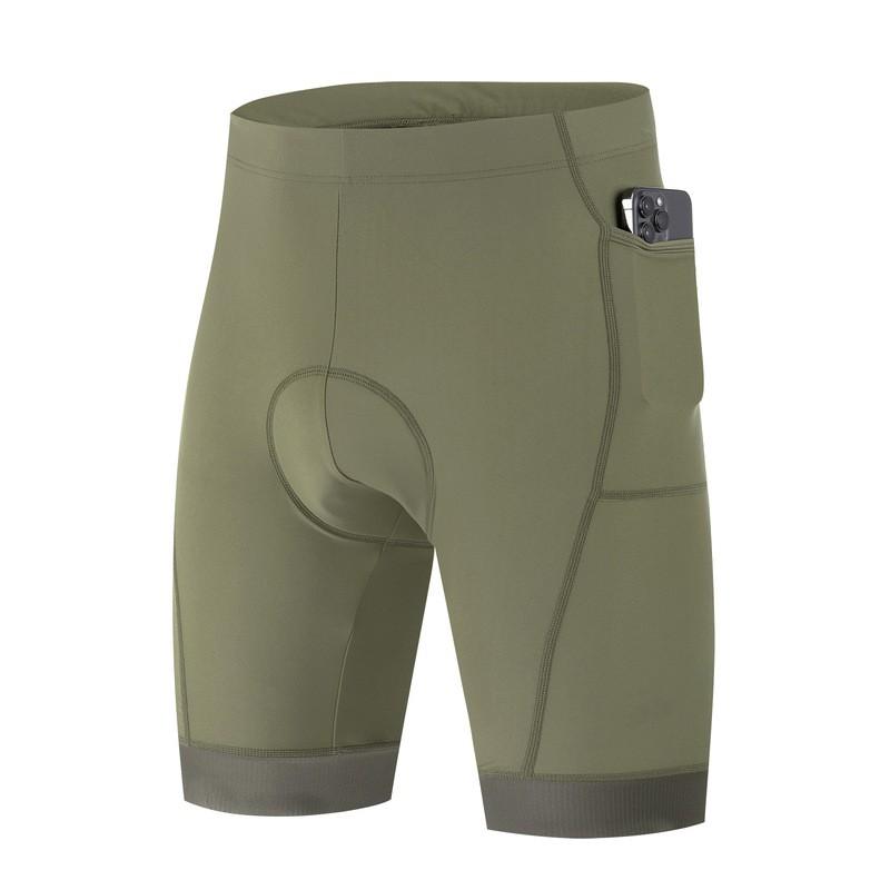 Herren Radhose mit Tasche Schnelltrocknend 5 Zoll Kompressions Trainingshose Laufen Fitnessstudio Sport