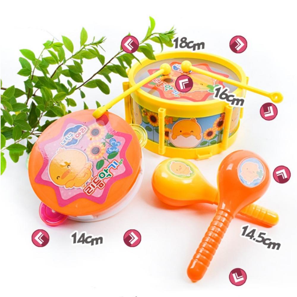 Children's Toy Rhythm Instrument(Drum, Tambourine, Maracas) Set