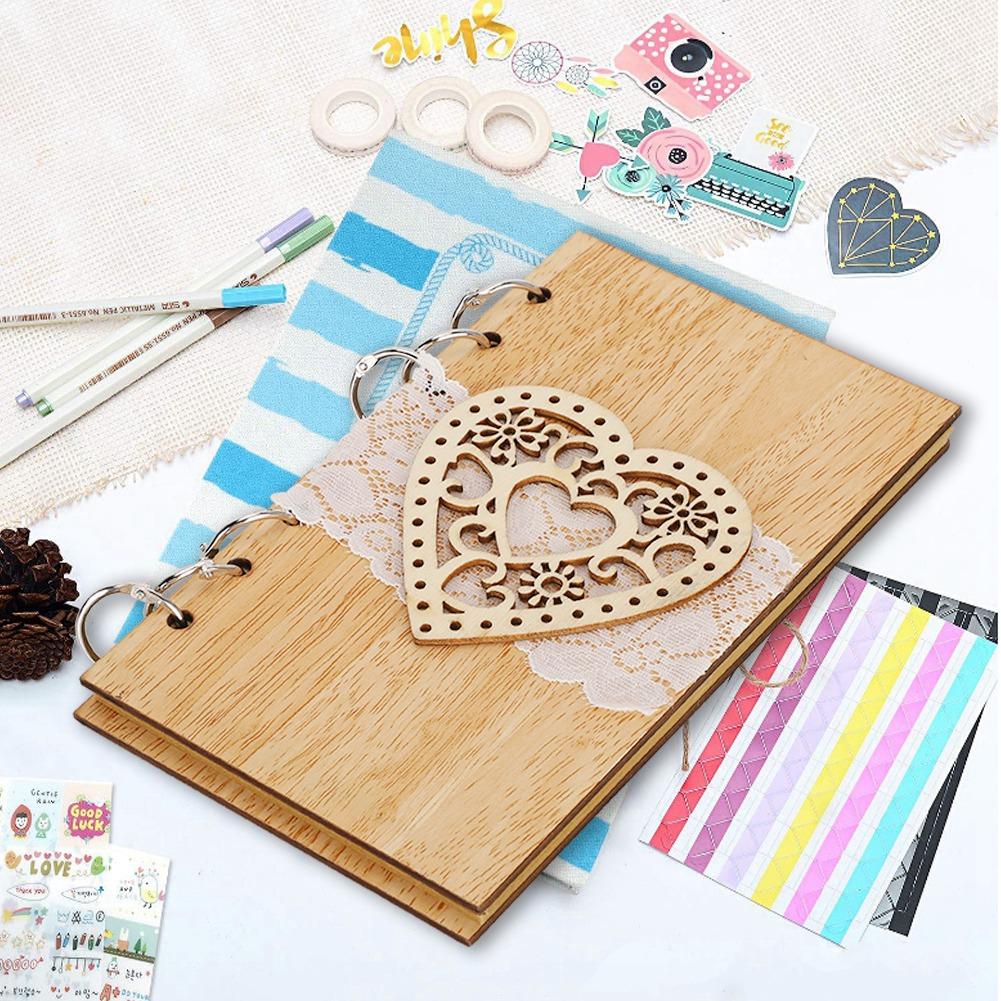 Wooden Guest Book Memorable Signature Message Notebooks Gift For Wedding PartyJM00431