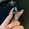 Silver Color Snake Ring Fashion Women Shinning Zircon Open Adjustable Animal Rings Girls Daily Party Jewelry Accessories Gifts