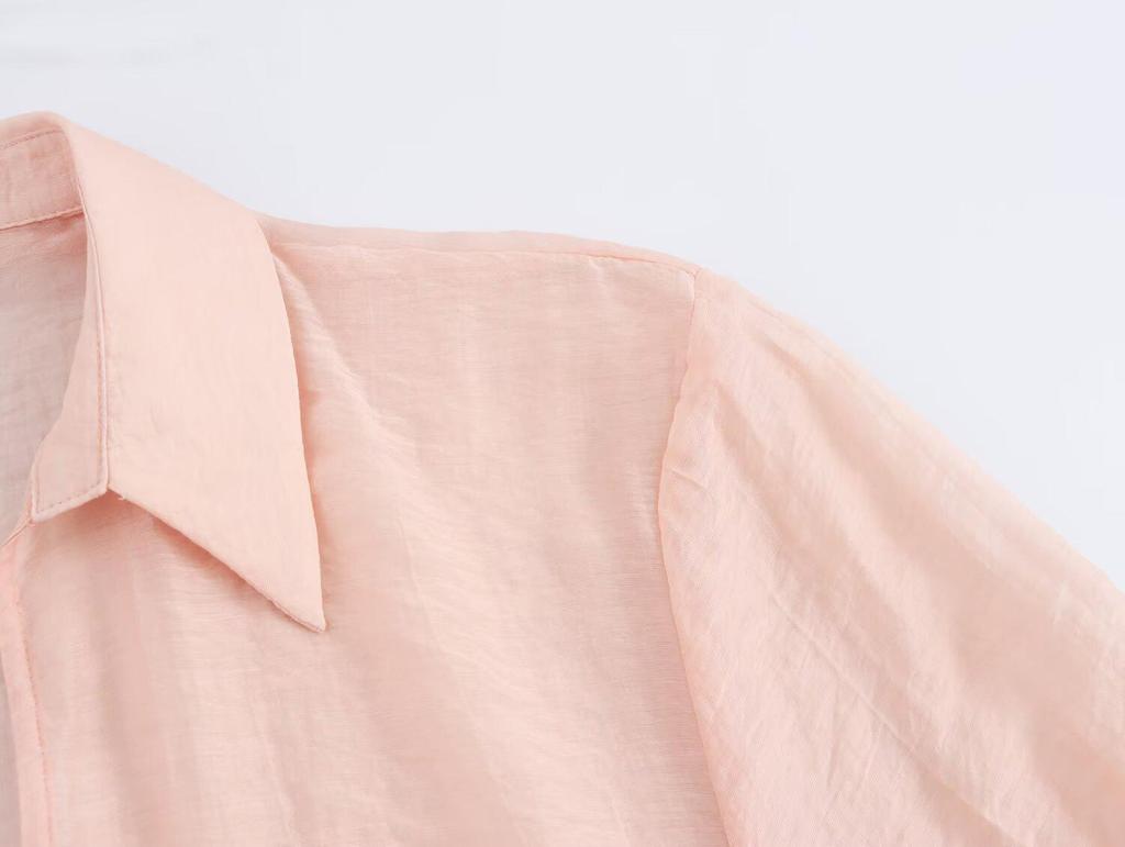 2025 Spring Women's European & American Double-Breasted Long Sleeve Lapel Shirt