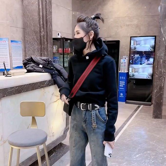 

2025 Европейский Шик Весенний Свободный Крой Женская Толстовка с Капюшоном L