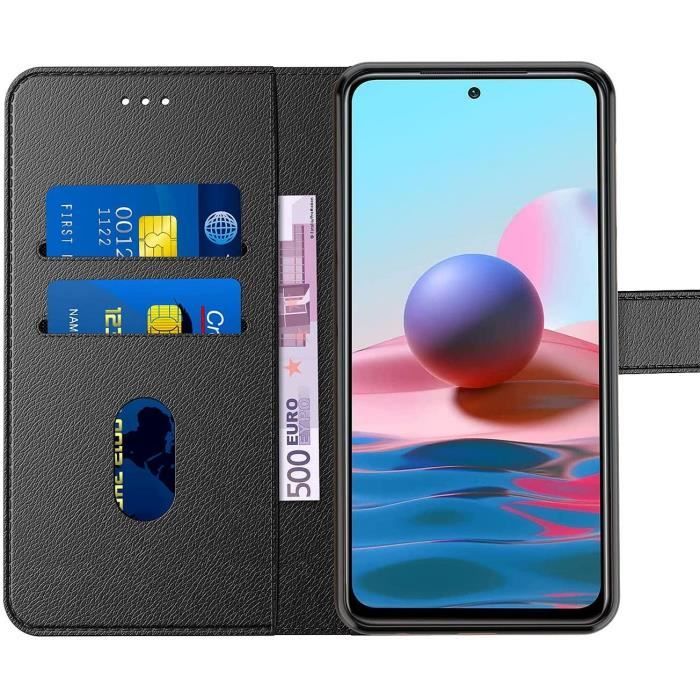 Coque - Redmi - Note 10 5G - Noir - Anti-Choc - Souple - Porte-Carte