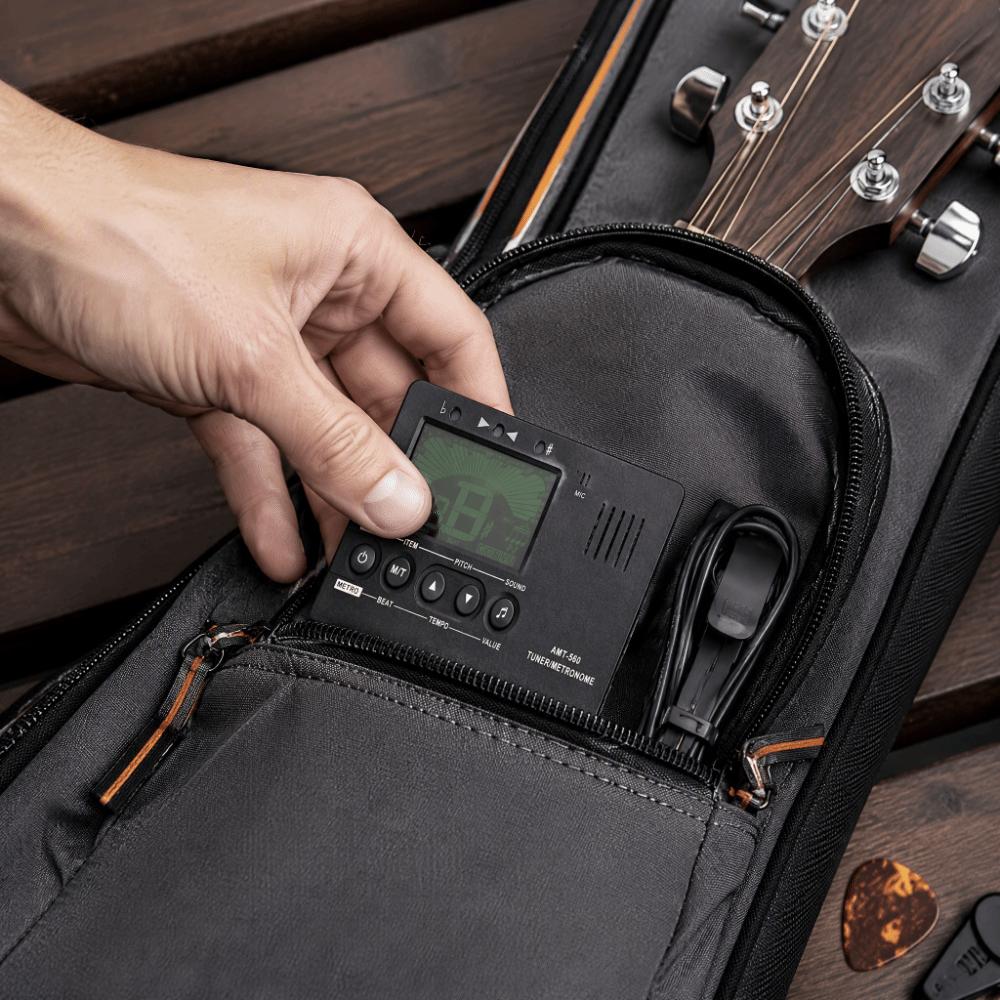 Portable Design Digital Metronome Pickup Cable 6.3mm 3-in-1 Tuner Chromatic Tuner For Bass