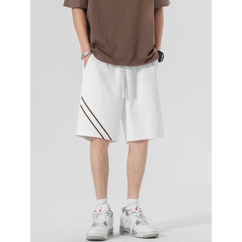 Wassup Diagonal Stripe Sports Shorts for Men, New Summer Style, Trendy and Versatile, Couple's Five-Point American Casual Sweatpants