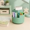 Large Capacity Pen Holder 360 Degree Rotating Holder Multi-compartment Quiet Container Desktop Organizer for Office School Home Storage Non-slip
