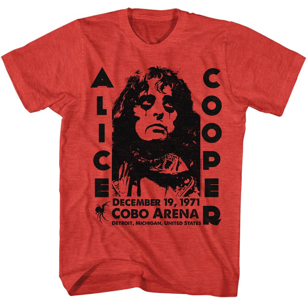 Alice Cooper Live Cobo Arena Detroit 1971 Men T Shirt Shock Rock Tour Merch XXXL