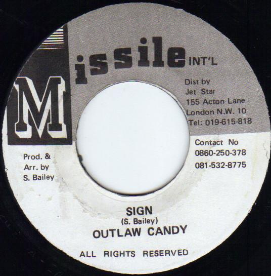 7inch Record OUTLAW CANDY - Sign NONE Missile Jamaica Reggae, Ska & Dub Used