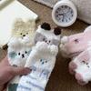 Soft Cute Animal Socks Breathable Winter Floor Socks Kitty Coral Fleece Socks  Girls