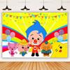 Fondo Fotográfico con Diseño de Plim Plim, Temática de Payaso Mágico, Decoración de Fiesta Infantil