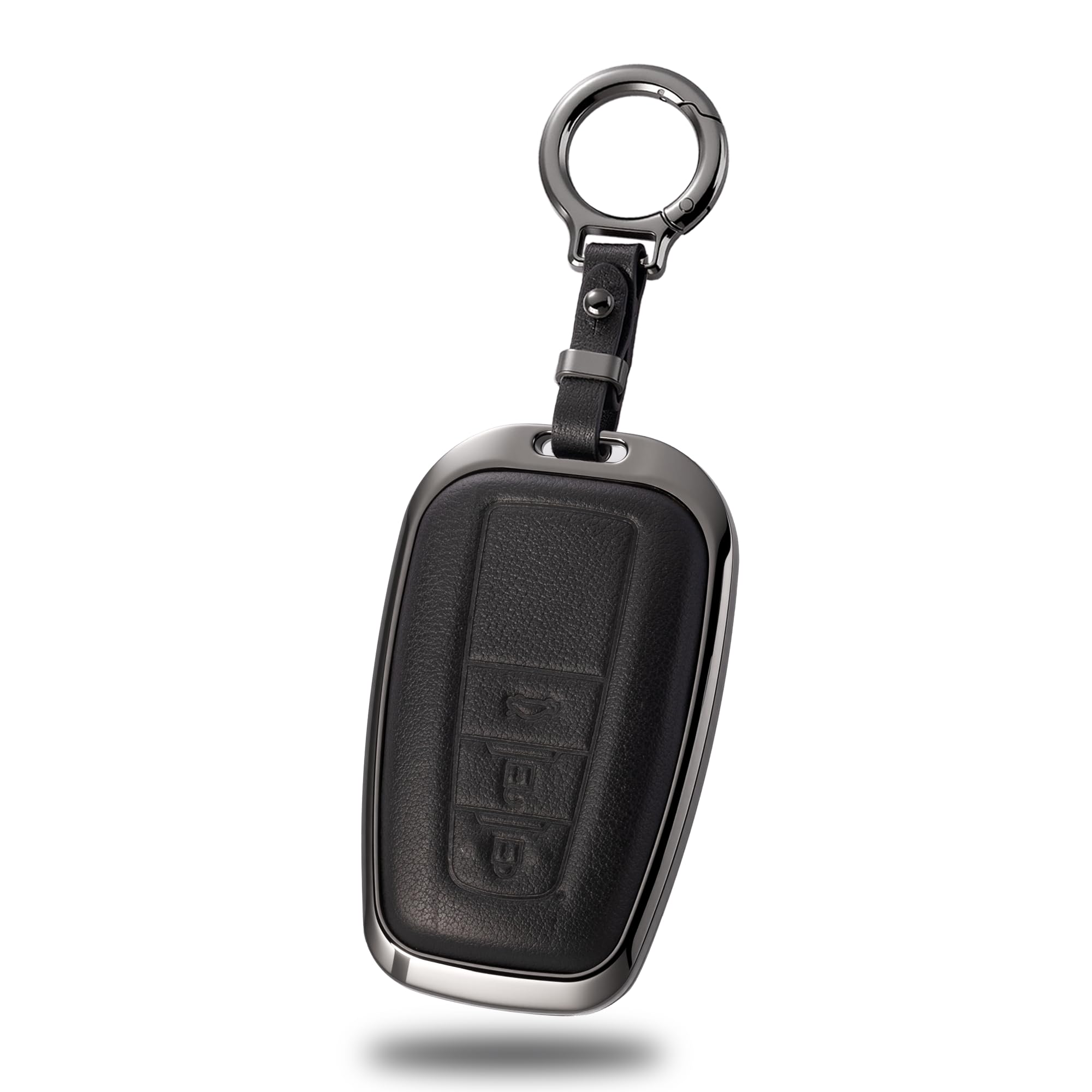 

Toyota compatible key metal and genuine Prius 50 new RAV4 50 Camry 70 Land Cruiser Prado 150 late smart key key stylish leather case, leather, series, чёрный