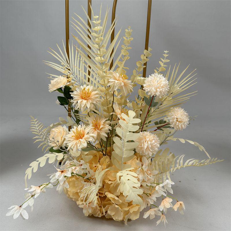 Wedding Floristry: Simulated Flower Scene Arrangement with Seven Optional Colors for T-Stage and Aisle Decoration