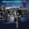 Shock-proof Motorcycle LED Spotlights Dual Color Lights Three-eye Lens  Driving Light