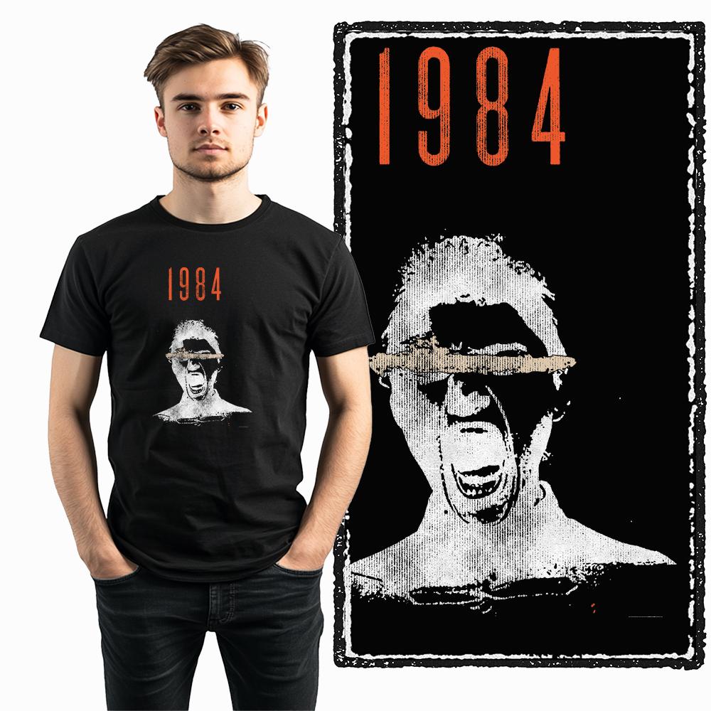 Coolmind X0096 1984 Scream Tee 100% Cotton Exclusive Graphic Men Tshirt Big Size Streetwear T Shirt for Men Tee Shirts