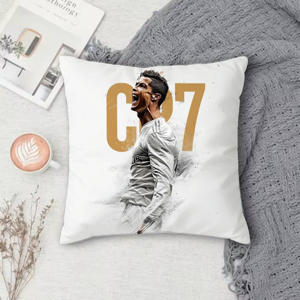 

CCristiano Ronaldo Doublesided Printed Square Decorative Cushion Cover for Sofa Living Room Home Decor 30X30cm